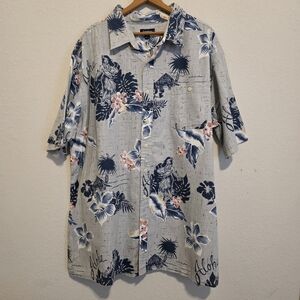 Croft & Barrow Hawaiian Shirt Aloha Hula Girls Beach Tropical Floral Men's XXL
